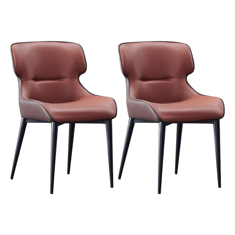 Contemporary Metal Dining Room Chair Wingback Arm Chair for Restaurant Use Coffee 2 Piece Set Clearhalo ' kitchen&dining_furn' 'Dining Chairs' 'Dining Tables & Seating' 'dining_chair' 'furn' 'furn_dining_chair' 'Furniture' 'furniture_dining_chair' 'Kitchen & Dining Furniture' 'kitchen' 4246252