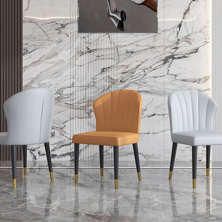 Glam Wood Dining Armless Chairs Leather Dining Chairs for Restaurant Use Clearhalo ' kitchen&dining_furn' 'Dining Chairs' 'Dining Tables & Seating' 'dining_chair' 'furn' 'furn_dining_chair' 'Furniture' 'furniture_dining_chair' 'Kitchen & Dining Furniture' 'kitchen' 4246286