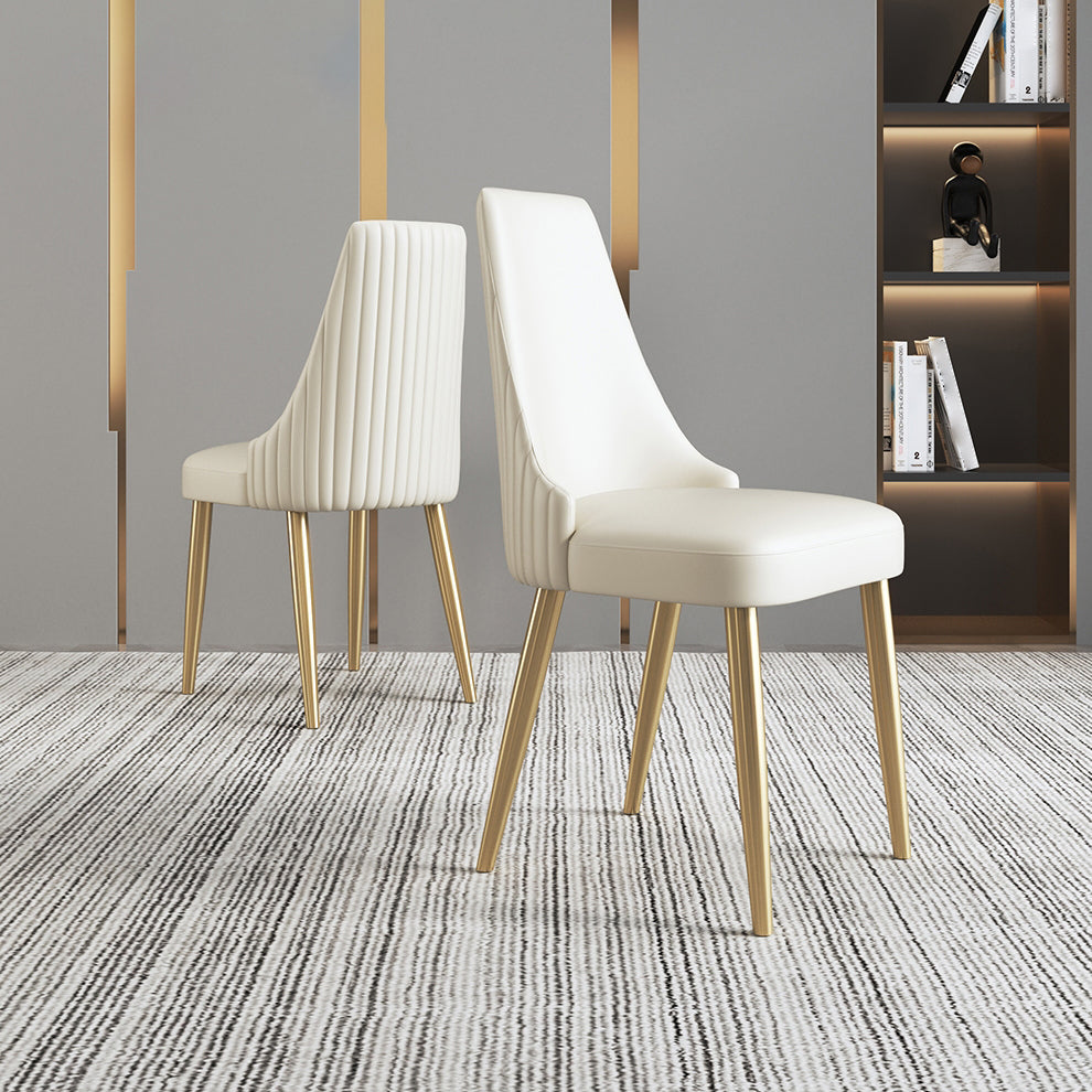 Glam Faux Leather Dining Armless Chair Metal Dining Room Chair for Home Use Clearhalo ' kitchen&dining_furn' 'Dining Chairs' 'Dining Tables & Seating' 'dining_chair' 'furn' 'furn_dining_chair' 'Furniture' 'furniture_dining_chair' 'Kitchen & Dining Furniture' 'kitchen' 4246298