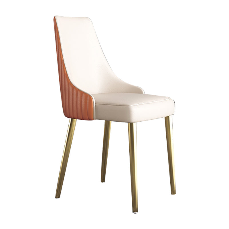 Glam Faux Leather Dining Armless Chair Metal Dining Room Chair for Home Use Clearhalo ' kitchen&dining_furn' 'Dining Chairs' 'Dining Tables & Seating' 'dining_chair' 'furn' 'furn_dining_chair' 'Furniture' 'furniture_dining_chair' 'Kitchen & Dining Furniture' 'kitchen' 4246300