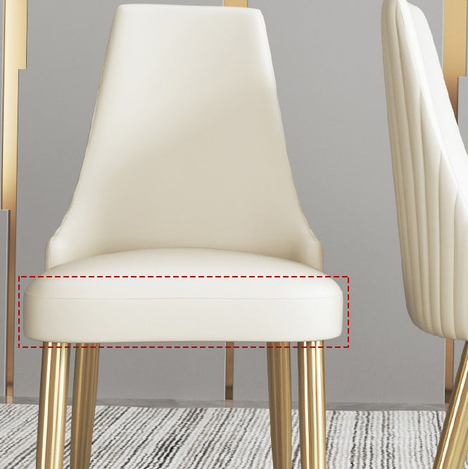 Glam Faux Leather Dining Armless Chair Metal Dining Room Chair for Home Use Clearhalo ' kitchen&dining_furn' 'Dining Chairs' 'Dining Tables & Seating' 'dining_chair' 'furn' 'furn_dining_chair' 'Furniture' 'furniture_dining_chair' 'Kitchen & Dining Furniture' 'kitchen' 4246302