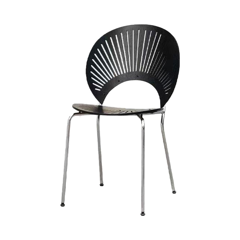 Modern Wood Dining Room Chair Metal Armless Dining Chairs for Home Use Black-Silver 1 Piece Clearhalo ' kitchen&dining_furn' 'Dining Chairs' 'Dining Tables & Seating' 'dining_chair' 'furn' 'furn_dining_chair' 'Furniture' 'furniture_dining_chair' 'Kitchen & Dining Furniture' 'kitchen' 4246316