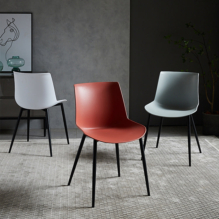 Contemporary Metal Dining Chair Solid Back Dining Chair for Home Use Clearhalo ' kitchen&dining_furn' 'Dining Chairs' 'Dining Tables & Seating' 'dining_chair' 'furn' 'furn_dining_chair' 'Furniture' 'furniture_dining_chair' 'Kitchen & Dining Furniture' 'kitchen' 4246326