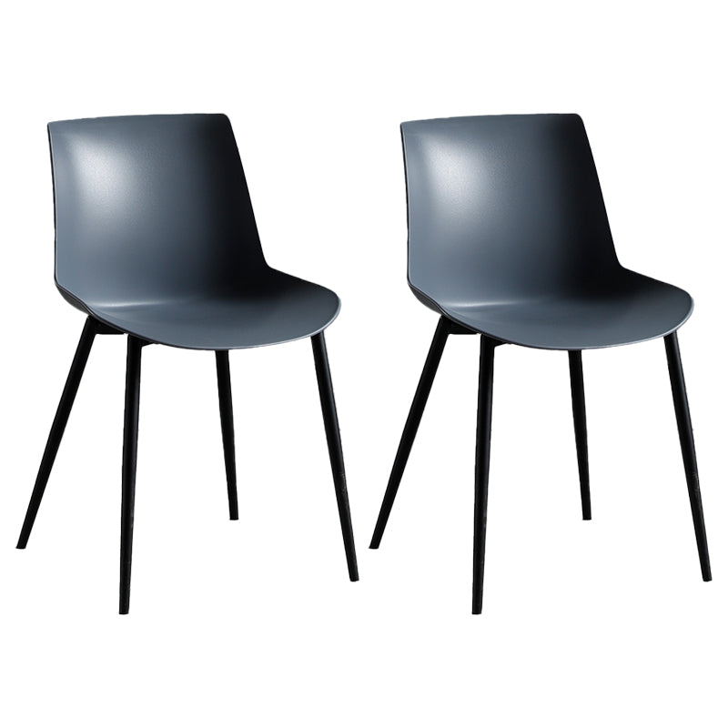 Contemporary Metal Dining Chair Solid Back Dining Chair for Home Use Dark Gray 2 Piece Set Clearhalo ' kitchen&dining_furn' 'Dining Chairs' 'Dining Tables & Seating' 'dining_chair' 'furn' 'furn_dining_chair' 'Furniture' 'furniture_dining_chair' 'Kitchen & Dining Furniture' 'kitchen' 4246328