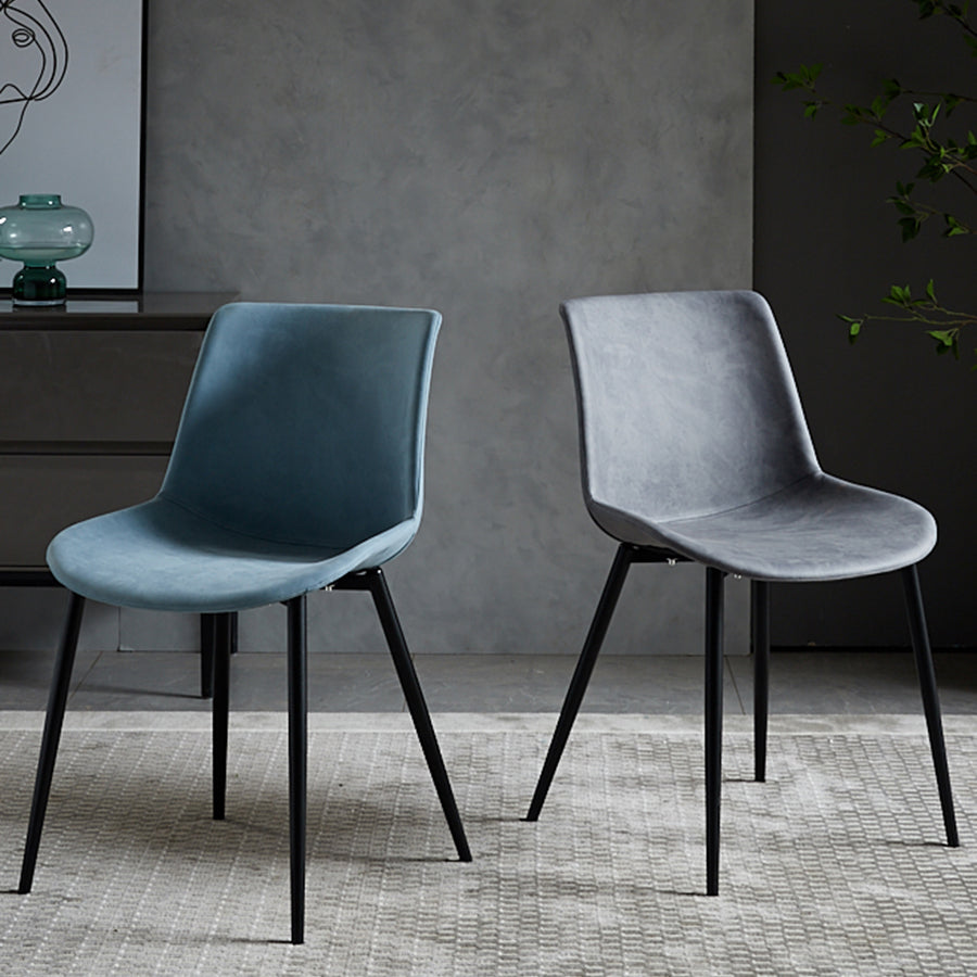 Contemporary Metal Dining Chair Solid Back Dining Chair for Home Use Clearhalo ' kitchen&dining_furn' 'Dining Chairs' 'Dining Tables & Seating' 'dining_chair' 'furn' 'furn_dining_chair' 'Furniture' 'furniture_dining_chair' 'Kitchen & Dining Furniture' 'kitchen' 4246329