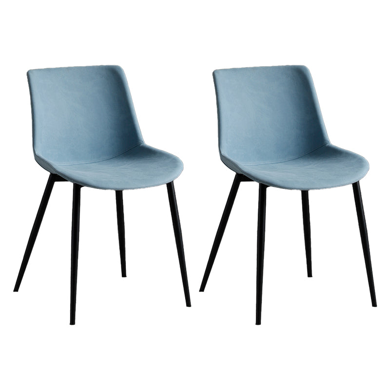 Contemporary Metal Dining Chair Solid Back Dining Chair for Home Use Blue 2 Piece Set Clearhalo ' kitchen&dining_furn' 'Dining Chairs' 'Dining Tables & Seating' 'dining_chair' 'furn' 'furn_dining_chair' 'Furniture' 'furniture_dining_chair' 'Kitchen & Dining Furniture' 'kitchen' 4246341
