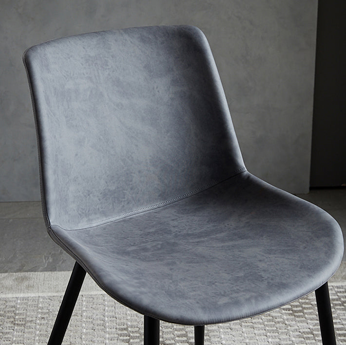 Contemporary Metal Dining Chair Solid Back Dining Chair for Home Use Clearhalo ' kitchen&dining_furn' 'Dining Chairs' 'Dining Tables & Seating' 'dining_chair' 'furn' 'furn_dining_chair' 'Furniture' 'furniture_dining_chair' 'Kitchen & Dining Furniture' 'kitchen' 4246342