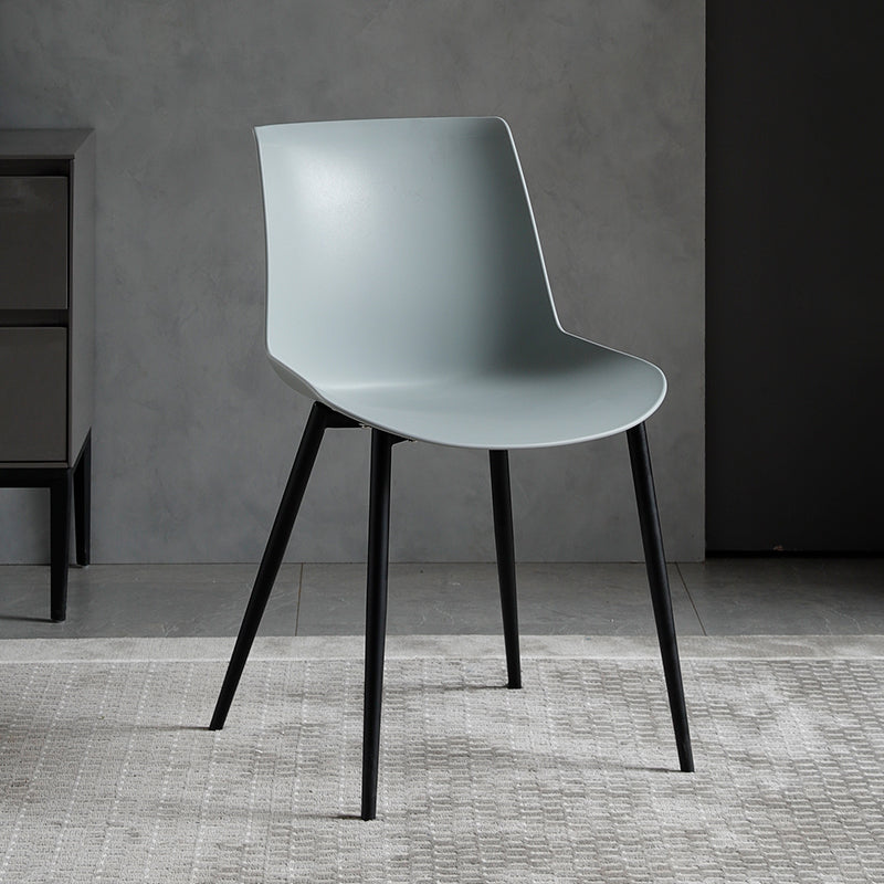 Contemporary Metal Dining Chair Solid Back Dining Chair for Home Use Gray-Green 1 Piece Clearhalo ' kitchen&dining_furn' 'Dining Chairs' 'Dining Tables & Seating' 'dining_chair' 'furn' 'furn_dining_chair' 'Furniture' 'furniture_dining_chair' 'Kitchen & Dining Furniture' 'kitchen' 4246344