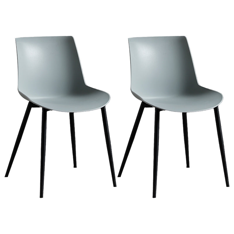 Contemporary Metal Dining Chair Solid Back Dining Chair for Home Use Gray-Green 2 Piece Set Clearhalo ' kitchen&dining_furn' 'Dining Chairs' 'Dining Tables & Seating' 'dining_chair' 'furn' 'furn_dining_chair' 'Furniture' 'furniture_dining_chair' 'Kitchen & Dining Furniture' 'kitchen' 4246347