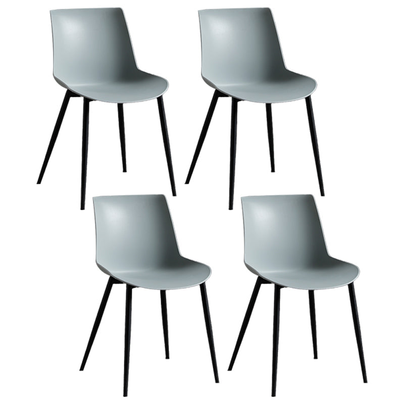 Contemporary Metal Dining Chair Solid Back Dining Chair for Home Use Gray-Green 4 Piece Set Clearhalo ' kitchen&dining_furn' 'Dining Chairs' 'Dining Tables & Seating' 'dining_chair' 'furn' 'furn_dining_chair' 'Furniture' 'furniture_dining_chair' 'Kitchen & Dining Furniture' 'kitchen' 4246348
