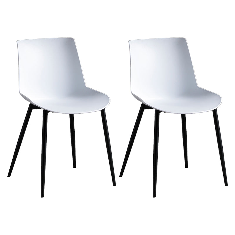 Contemporary Metal Dining Chair Solid Back Dining Chair for Home Use White 2 Piece Set Clearhalo ' kitchen&dining_furn' 'Dining Chairs' 'Dining Tables & Seating' 'dining_chair' 'furn' 'furn_dining_chair' 'Furniture' 'furniture_dining_chair' 'Kitchen & Dining Furniture' 'kitchen' 4246356