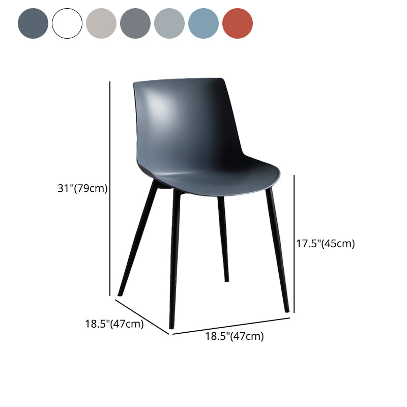 Contemporary Metal Dining Chair Solid Back Dining Chair for Home Use Clearhalo ' kitchen&dining_furn' 'Dining Chairs' 'Dining Tables & Seating' 'dining_chair' 'furn' 'furn_dining_chair' 'Furniture' 'furniture_dining_chair' 'Kitchen & Dining Furniture' 'kitchen' 4246358