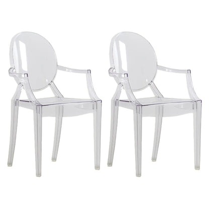 Scandinavian Style Dining Chair Home Acrylic Open Back Dining Chair with Arm Clear 2 Piece Set Clearhalo ' kitchen&dining_furn' 'Dining Chairs' 'Dining Tables & Seating' 'dining_chair' 'furn' 'furn_dining_chair' 'Furniture' 'furniture_dining_chair' 'Kitchen & Dining Furniture' 'kitchen' 4246360