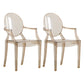 Scandinavian Style Dining Chair Home Acrylic Open Back Dining Chair with Arm Amber 2 Piece Set Clearhalo ' kitchen&dining_furn' 'Dining Chairs' 'Dining Tables & Seating' 'dining_chair' 'furn' 'furn_dining_chair' 'Furniture' 'furniture_dining_chair' 'Kitchen & Dining Furniture' 'kitchen' 4246361
