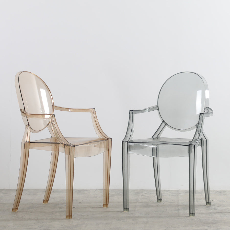 Scandinavian Style Dining Chair Home Acrylic Open Back Dining Chair with Arm Clearhalo ' kitchen&dining_furn' 'Dining Chairs' 'Dining Tables & Seating' 'dining_chair' 'furn' 'furn_dining_chair' 'Furniture' 'furniture_dining_chair' 'Kitchen & Dining Furniture' 'kitchen' 4246362