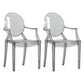 Scandinavian Style Dining Chair Home Acrylic Open Back Dining Chair with Arm Smoke Gray 2 Piece Set Clearhalo ' kitchen&dining_furn' 'Dining Chairs' 'Dining Tables & Seating' 'dining_chair' 'furn' 'furn_dining_chair' 'Furniture' 'furniture_dining_chair' 'Kitchen & Dining Furniture' 'kitchen' 4246363