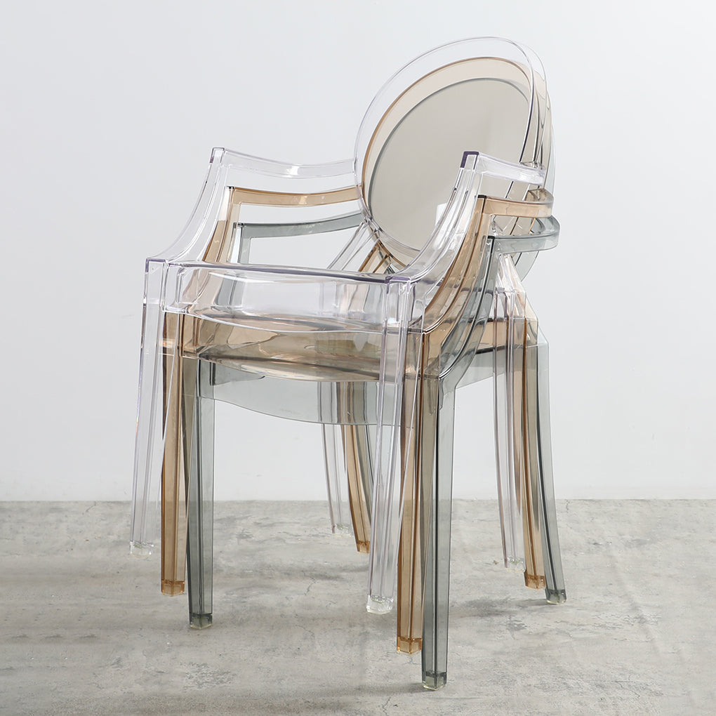 Scandinavian Style Dining Chair Home Acrylic Open Back Dining Chair with Arm Clearhalo ' kitchen&dining_furn' 'Dining Chairs' 'Dining Tables & Seating' 'dining_chair' 'furn' 'furn_dining_chair' 'Furniture' 'furniture_dining_chair' 'Kitchen & Dining Furniture' 'kitchen' 4246365