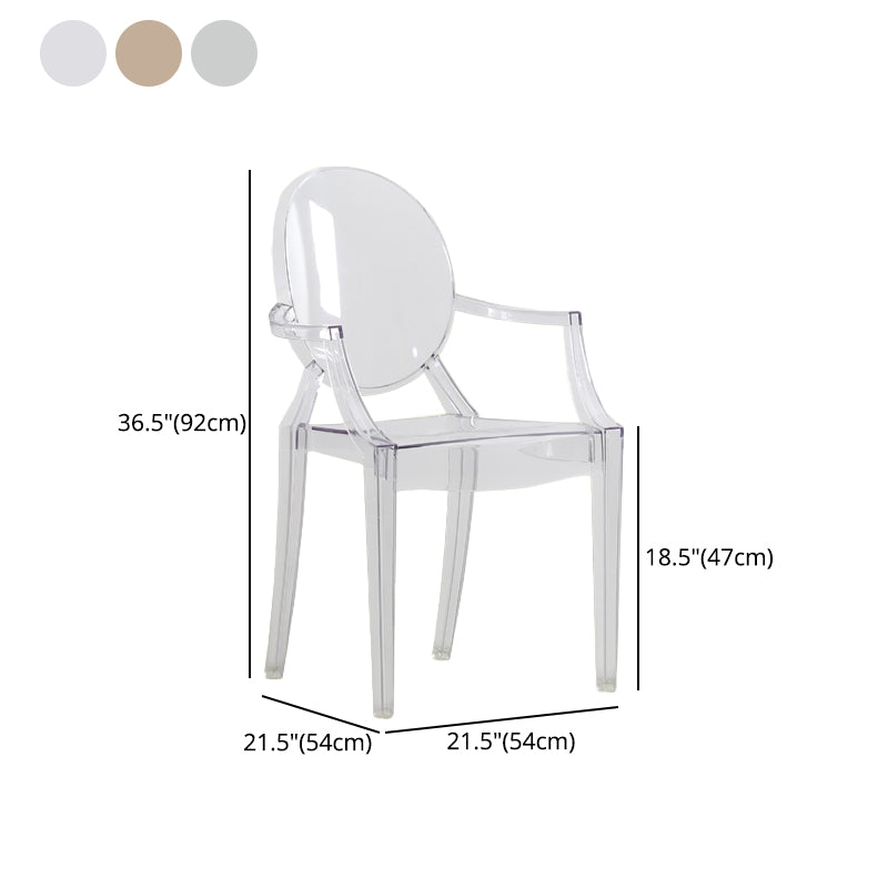 Scandinavian Style Dining Chair Home Acrylic Open Back Dining Chair with Arm Clearhalo ' kitchen&dining_furn' 'Dining Chairs' 'Dining Tables & Seating' 'dining_chair' 'furn' 'furn_dining_chair' 'Furniture' 'furniture_dining_chair' 'Kitchen & Dining Furniture' 'kitchen' 4246372