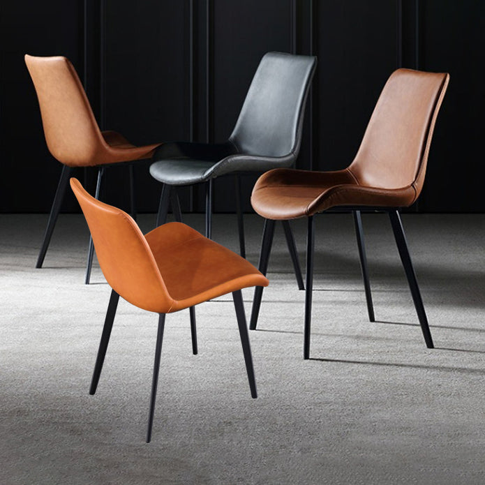 Contemporary Style Dining Chair Armless Kitchen Side Chairs with Metal Legs Clearhalo ' kitchen&dining_furn' 'Dining Chairs' 'Dining Tables & Seating' 'dining_chair' 'furn' 'furn_dining_chair' 'Furniture' 'furniture_dining_chair' 'Kitchen & Dining Furniture' 'kitchen' 4246373