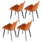 Contemporary Style Dining Chair Armless Kitchen Side Chairs with Metal Legs Orange 4 Piece Set Clearhalo ' kitchen&dining_furn' 'Dining Chairs' 'Dining Tables & Seating' 'dining_chair' 'furn' 'furn_dining_chair' 'Furniture' 'furniture_dining_chair' 'Kitchen & Dining Furniture' 'kitchen' 4246381