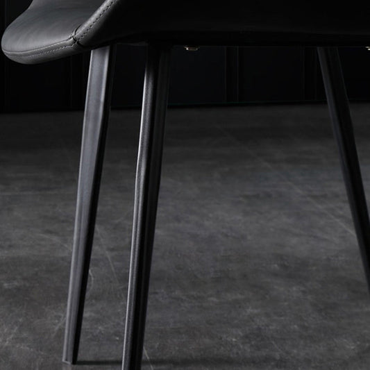 Contemporary Style Dining Chair Armless Kitchen Side Chairs with Metal Legs Clearhalo ' kitchen&dining_furn' 'Dining Chairs' 'Dining Tables & Seating' 'dining_chair' 'furn' 'furn_dining_chair' 'Furniture' 'furniture_dining_chair' 'Kitchen & Dining Furniture' 'kitchen' 4246384