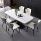 Traditional Luxury Rectangle Dining Table Sintered Stone Table with Pedestal Base Clearhalo ' dining_table' 'Dining Tables & Seating' 'Dining Tables' 'furn' 'furn_dining_table' 'Furniture' 'furniture_dining_table' 'Kitchen & Dining Furniture' 'kitchen&dining_furn' 'kitchen' 'kitchen_dining_table' 4246387