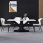 Traditional Luxury Rectangle Dining Table Sintered Stone Table with Pedestal Base Clearhalo ' dining_table' 'Dining Tables & Seating' 'Dining Tables' 'furn' 'furn_dining_table' 'Furniture' 'furniture_dining_table' 'Kitchen & Dining Furniture' 'kitchen&dining_furn' 'kitchen' 'kitchen_dining_table' 4246397