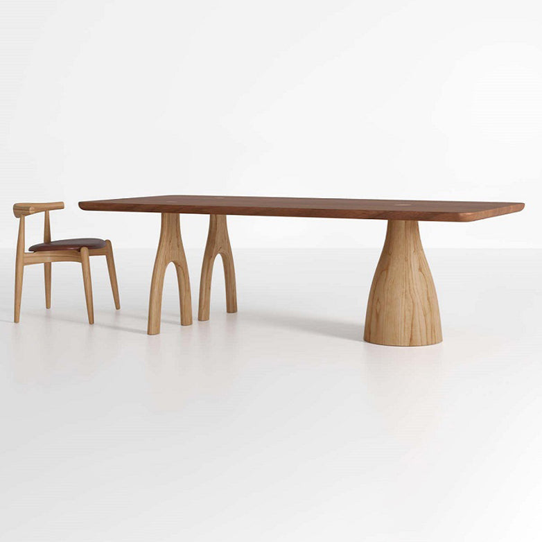 Modern Solid Wood Rectangle Table Brown Standard Dining Table for Kitchen Clearhalo ' dining_table' 'Dining Tables & Seating' 'Dining Tables' 'furn' 'furn_dining_table' 'Furniture' 'furniture_dining_table' 'Kitchen & Dining Furniture' 'kitchen&dining_furn' 'kitchen' 'kitchen_dining_table' 4246423