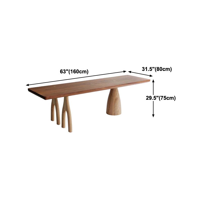 Modern Solid Wood Rectangle Table Brown Standard Dining Table for Kitchen Clearhalo ' dining_table' 'Dining Tables & Seating' 'Dining Tables' 'furn' 'furn_dining_table' 'Furniture' 'furniture_dining_table' 'Kitchen & Dining Furniture' 'kitchen&dining_furn' 'kitchen' 'kitchen_dining_table' 4246432