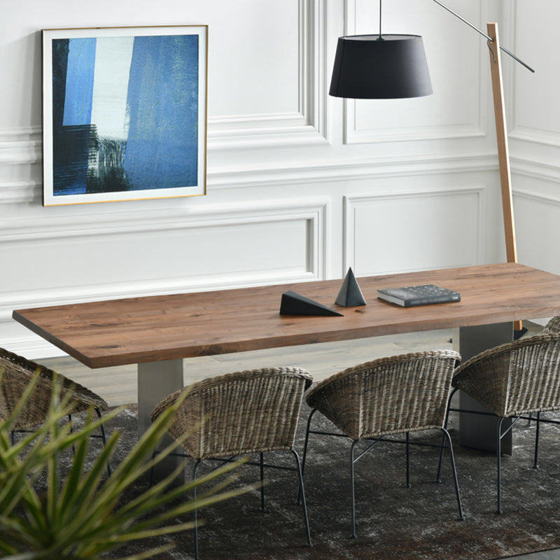 Rectangle Luxury Style Dining Table Wood Color Fixed Table with Solid Wood Clearhalo ' dining_table' 'Dining Tables & Seating' 'Dining Tables' 'furn' 'furn_dining_table' 'Furniture' 'furniture_dining_table' 'Kitchen & Dining Furniture' 'kitchen&dining_furn' 'kitchen' 'kitchen_dining_table' 4246468