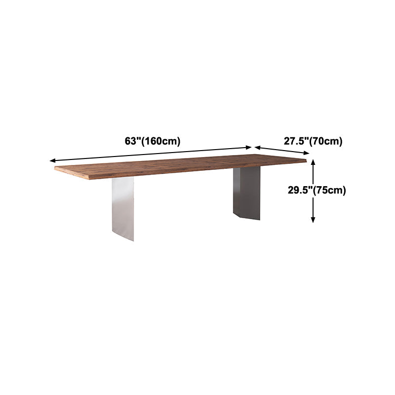Rectangle Luxury Style Dining Table Wood Color Fixed Table with Solid Wood Clearhalo ' dining_table' 'Dining Tables & Seating' 'Dining Tables' 'furn' 'furn_dining_table' 'Furniture' 'furniture_dining_table' 'Kitchen & Dining Furniture' 'kitchen&dining_furn' 'kitchen' 'kitchen_dining_table' 4246473