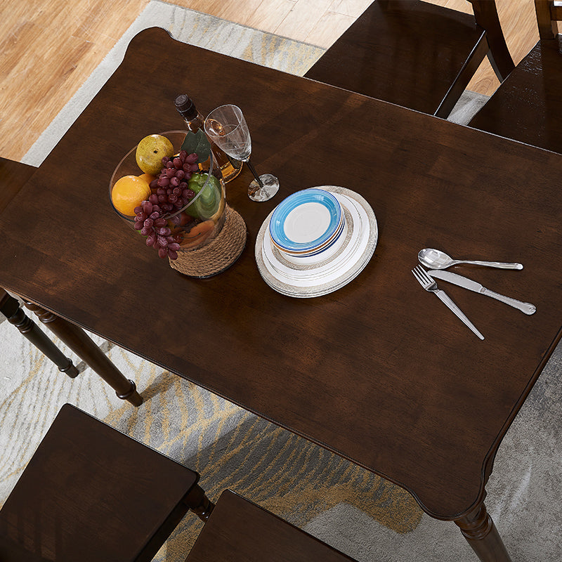 Medieval Modern Rectangle Dining Table Rubber Wood Table in Brown with 4 Legs Clearhalo ' dining_table' 'Dining Tables & Seating' 'Dining Tables' 'furn' 'furn_dining_table' 'Furniture' 'furniture_dining_table' 'Kitchen & Dining Furniture' 'kitchen&dining_furn' 'kitchen' 'kitchen_dining_table' 4246482