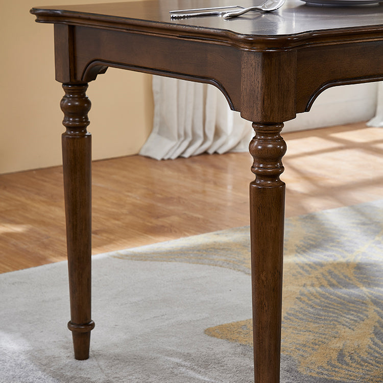 Medieval Modern Rectangle Dining Table Rubber Wood Table in Brown with 4 Legs Clearhalo ' dining_table' 'Dining Tables & Seating' 'Dining Tables' 'furn' 'furn_dining_table' 'Furniture' 'furniture_dining_table' 'Kitchen & Dining Furniture' 'kitchen&dining_furn' 'kitchen' 'kitchen_dining_table' 4246486