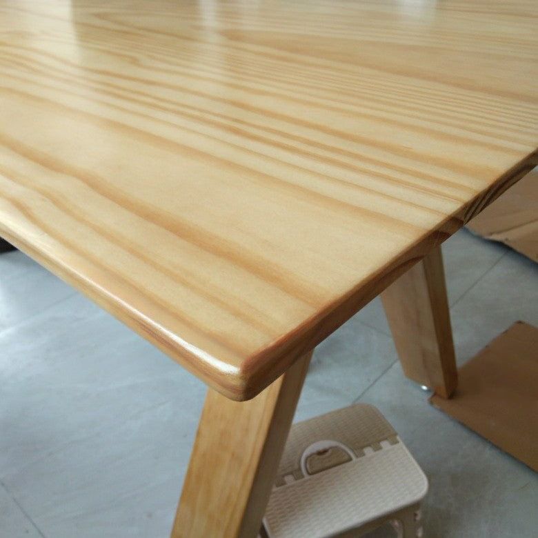 Rectangle Wood Color Dining Table Pine Solid Wood Table Modern with 4 Legs Clearhalo ' dining_table' 'Dining Tables & Seating' 'Dining Tables' 'furn' 'furn_dining_table' 'Furniture' 'furniture_dining_table' 'Kitchen & Dining Furniture' 'kitchen&dining_furn' 'kitchen' 'kitchen_dining_table' 4246496
