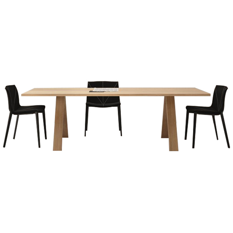 Rectangle Wood Color Dining Table Pine Solid Wood Table Modern with 4 Legs Clearhalo ' dining_table' 'Dining Tables & Seating' 'Dining Tables' 'furn' 'furn_dining_table' 'Furniture' 'furniture_dining_table' 'Kitchen & Dining Furniture' 'kitchen&dining_furn' 'kitchen' 'kitchen_dining_table' 4246497