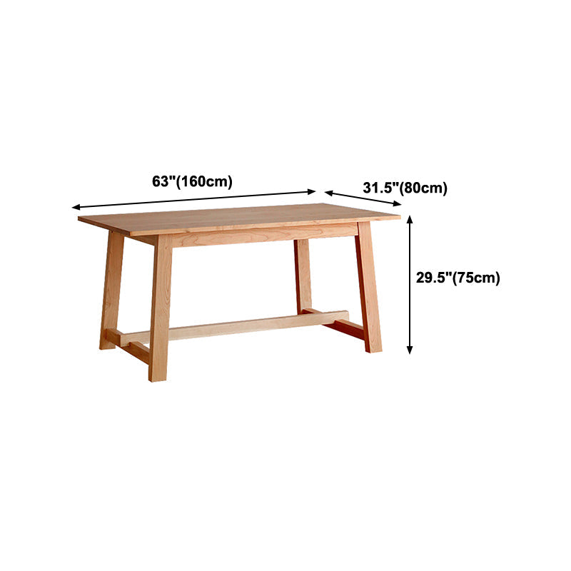 Contemporary Style Furniture Trestle Pine Solid Wood Dining Site Table for Home Clearhalo ' dining_table' 'Dining Tables & Seating' 'Dining Tables' 'furn' 'furn_dining_table' 'Furniture' 'furniture_dining_table' 'Kitchen & Dining Furniture' 'kitchen&dining_furn' 'kitchen' 'kitchen_dining_table' 4246511