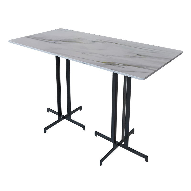 Industrial Style Dining Table White Sintered Stone Dining Table with Black Frame for Dinning Room Rectangle Without Chairs Clearhalo ' dining_table' 'Dining Tables & Seating' 'Dining Tables' 'furn' 'furn_dining_table' 'Furniture' 'furniture_dining_table' 'Kitchen & Dining Furniture' 'kitchen&dining_furn' 'kitchen' 'kitchen_dining_table' 4246542