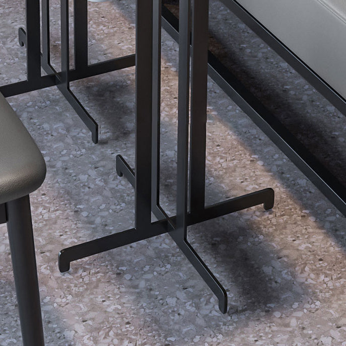 Industrial Style Dining Table White Sintered Stone Dining Table with Black Frame for Dinning Room Clearhalo ' dining_table' 'Dining Tables & Seating' 'Dining Tables' 'furn' 'furn_dining_table' 'Furniture' 'furniture_dining_table' 'Kitchen & Dining Furniture' 'kitchen&dining_furn' 'kitchen' 'kitchen_dining_table' 4246543