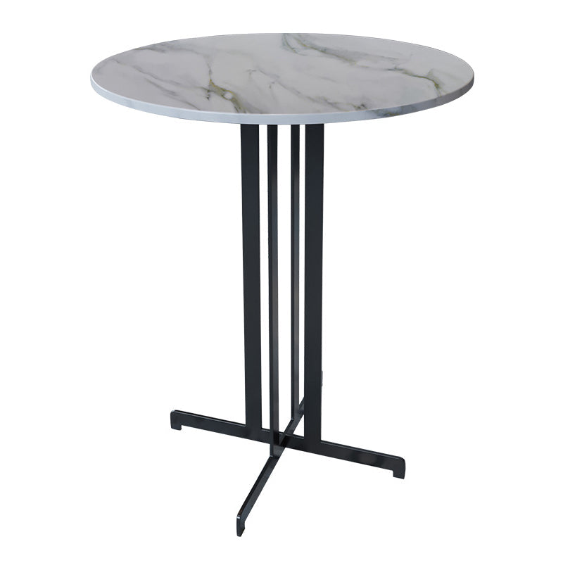 Industrial Style Dining Table White Sintered Stone Dining Table with Black Frame for Dinning Room Round Without Chairs Clearhalo ' dining_table' 'Dining Tables & Seating' 'Dining Tables' 'furn' 'furn_dining_table' 'Furniture' 'furniture_dining_table' 'Kitchen & Dining Furniture' 'kitchen&dining_furn' 'kitchen' 'kitchen_dining_table' 4246545