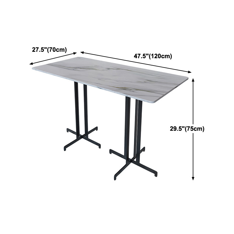 Industrial Style Dining Table White Sintered Stone Dining Table with Black Frame for Dinning Room Clearhalo ' dining_table' 'Dining Tables & Seating' 'Dining Tables' 'furn' 'furn_dining_table' 'Furniture' 'furniture_dining_table' 'Kitchen & Dining Furniture' 'kitchen&dining_furn' 'kitchen' 'kitchen_dining_table' 4246551