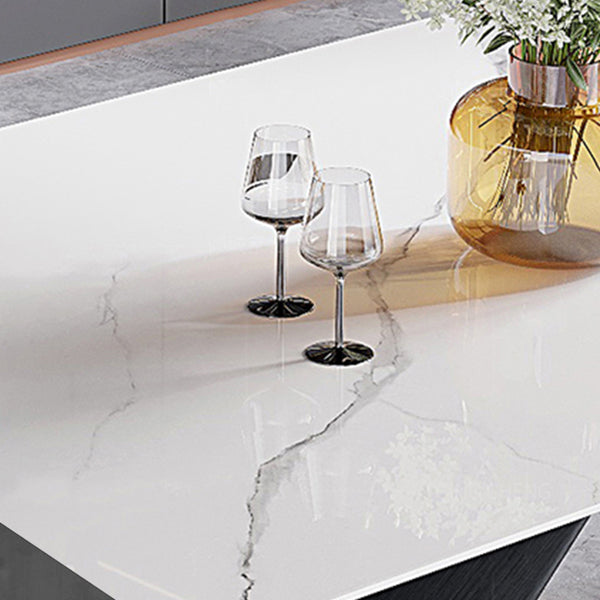 Extendable Sintered Stone Dining Table Industrial White Table with Metal Pedestal Clearhalo ' dining_table' 'Dining Tables & Seating' 'Dining Tables' 'furn' 'furn_dining_table' 'Furniture' 'furniture_dining_table' 'Kitchen & Dining Furniture' 'kitchen&dining_furn' 'kitchen' 'kitchen_dining_table' 4246557