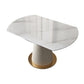 Sintered Stone Top Round Table for Restaurant Luxury Dining Table with Pedestal Base Clearhalo ' dining_table' 'Dining Tables & Seating' 'Dining Tables' 'furn' 'furn_dining_table' 'Furniture' 'furniture_dining_table' 'Kitchen & Dining Furniture' 'kitchen&dining_furn' 'kitchen' 'kitchen_dining_table' 4246577