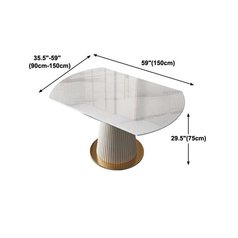 Sintered Stone Top Round Table for Restaurant Luxury Dining Table with Pedestal Base Clearhalo ' dining_table' 'Dining Tables & Seating' 'Dining Tables' 'furn' 'furn_dining_table' 'Furniture' 'furniture_dining_table' 'Kitchen & Dining Furniture' 'kitchen&dining_furn' 'kitchen' 'kitchen_dining_table' 4246589
