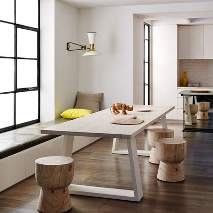 Industrial Style Sled Base Furniture Pine Solid Wood Dining Site Table for Home White Without Chairs Clearhalo ' dining_table' 'Dining Tables & Seating' 'Dining Tables' 'furn' 'furn_dining_table' 'Furniture' 'furniture_dining_table' 'Kitchen & Dining Furniture' 'kitchen&dining_furn' 'kitchen' 'kitchen_dining_table' 4246591