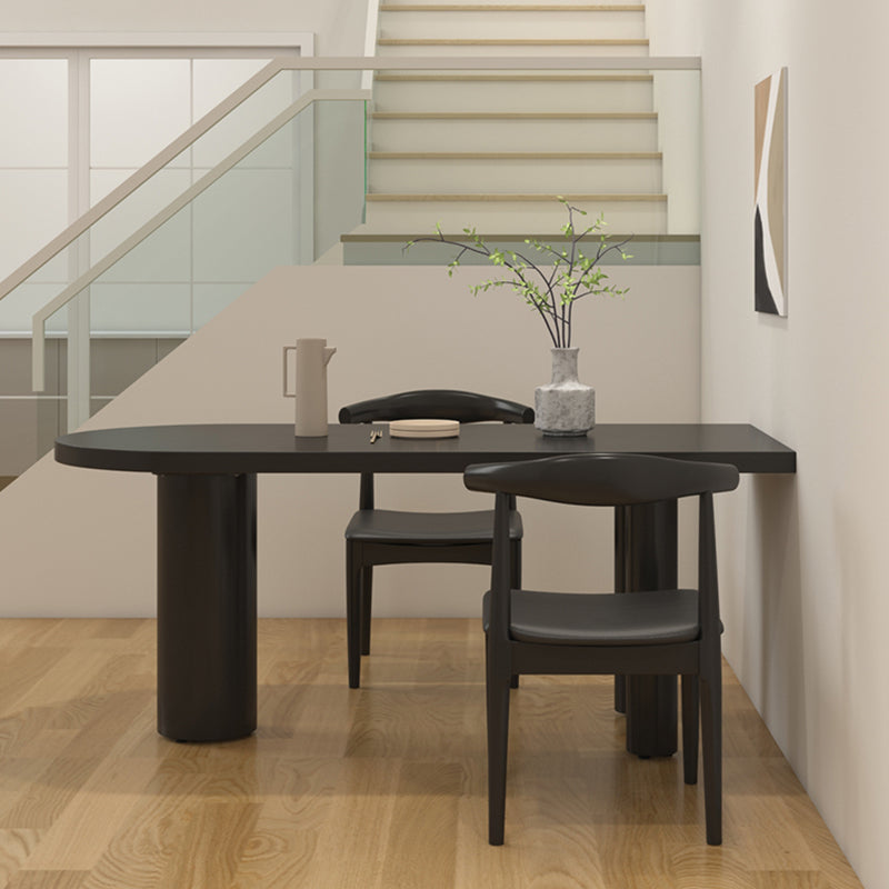 Free Form Solid Wood Table Simplicity 3 Legs Table for Dining Room Black Without Chairs Clearhalo ' dining_table' 'Dining Tables & Seating' 'Dining Tables' 'furn' 'furn_dining_table' 'Furniture' 'furniture_dining_table' 'Kitchen & Dining Furniture' 'kitchen&dining_furn' 'kitchen' 'kitchen_dining_table' 4246605