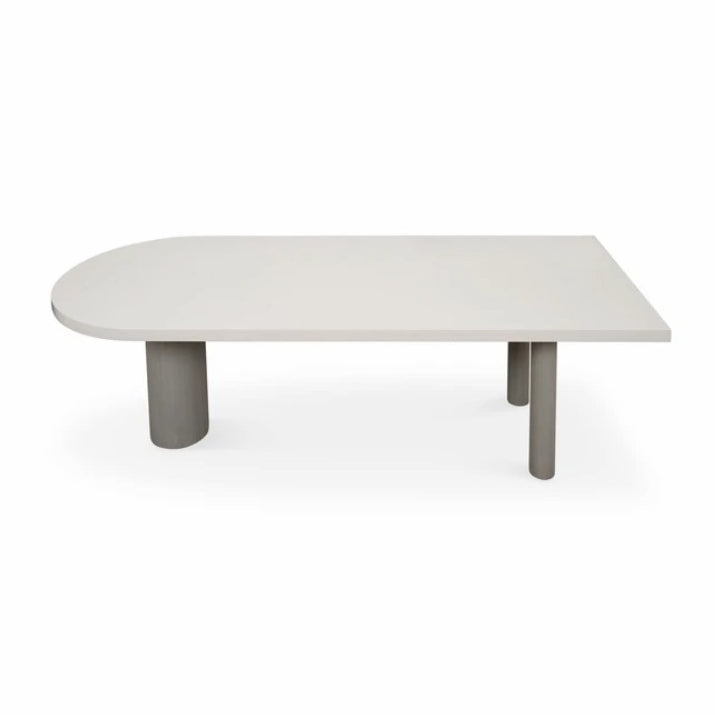 Free Form Solid Wood Table Simplicity 3 Legs Table for Dining Room White-Gray Without Chairs Clearhalo ' dining_table' 'Dining Tables & Seating' 'Dining Tables' 'furn' 'furn_dining_table' 'Furniture' 'furniture_dining_table' 'Kitchen & Dining Furniture' 'kitchen&dining_furn' 'kitchen' 'kitchen_dining_table' 4246609