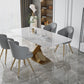 Luxury Sintered Stone Dining Table Rectangle White Table with Metal Pedestal Clearhalo ' dining_table' 'Dining Tables & Seating' 'Dining Tables' 'furn' 'furn_dining_table' 'Furniture' 'furniture_dining_table' 'Kitchen & Dining Furniture' 'kitchen&dining_furn' 'kitchen' 'kitchen_dining_table' 4246623