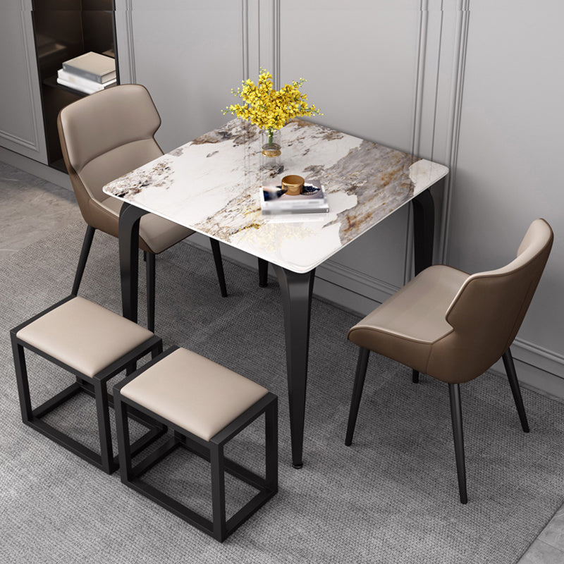 4-foot Stone Furniture Industrial Style Square Dining Table for Indoor Pandora Gold Without Chairs Clearhalo ' dining_table' 'Dining Tables & Seating' 'Dining Tables' 'furn' 'furn_dining_table' 'Furniture' 'furniture_dining_table' 'Kitchen & Dining Furniture' 'kitchen&dining_furn' 'kitchen' 'kitchen_dining_table' 4246644