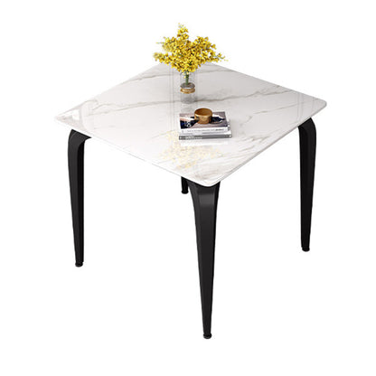 4-foot Stone Furniture Industrial Style Square Dining Table for Indoor White Without Chairs Clearhalo ' dining_table' 'Dining Tables & Seating' 'Dining Tables' 'furn' 'furn_dining_table' 'Furniture' 'furniture_dining_table' 'Kitchen & Dining Furniture' 'kitchen&dining_furn' 'kitchen' 'kitchen_dining_table' 4246648