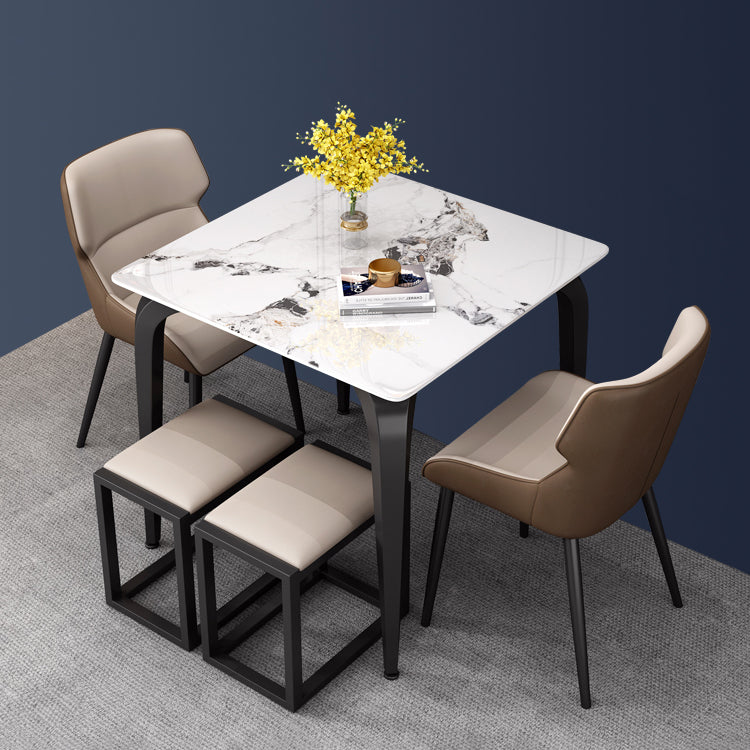 4-foot Stone Furniture Industrial Style Square Dining Table for Indoor Clearhalo ' dining_table' 'Dining Tables & Seating' 'Dining Tables' 'furn' 'furn_dining_table' 'Furniture' 'furniture_dining_table' 'Kitchen & Dining Furniture' 'kitchen&dining_furn' 'kitchen' 'kitchen_dining_table' 4246654